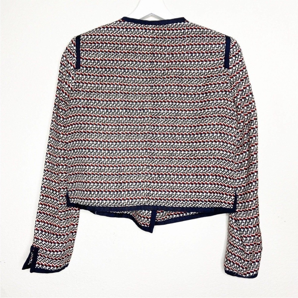 NWOT Elizabeth and James Freddie Zig Zag Linen Blend Jacket Sz 8 MSRP $495 - Picture 4 of 10